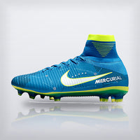 Tachos Mercurial Superfly 5 Elite FG Azul Verde, vista 4 — X Cleats MX