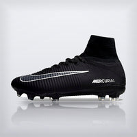 Tachos Mercurial Superfly 5 Elite FG Negro Blanco, vista 4 — X Cleats MX