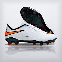 Tachos Hypervenom Elite FG Blanco Naranja, vista 2 — X Cleats MX