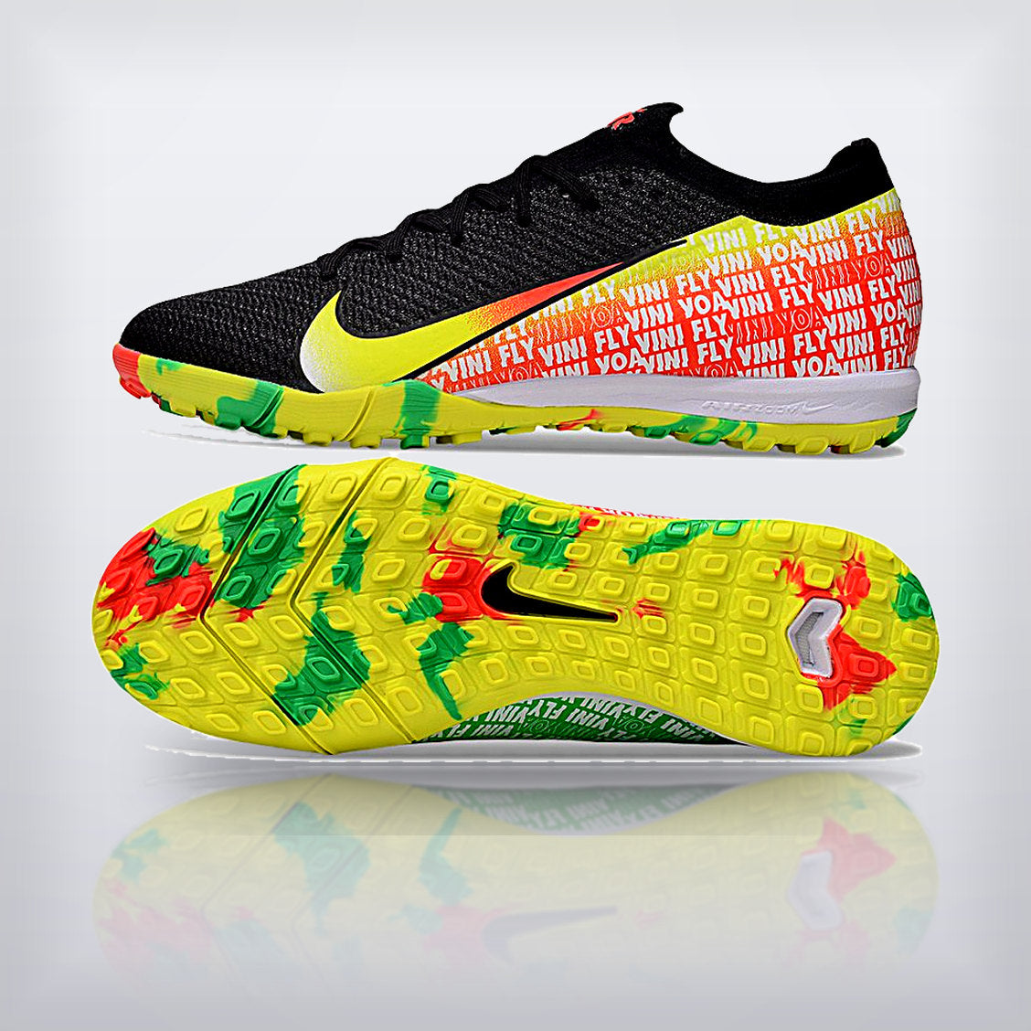 Tachos Air Zoom Mercurial Vapor 16 Elite TF Negro Volt Estampado — X Cleats MX