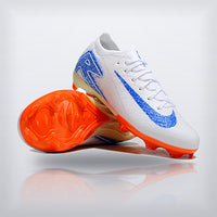 Tachos Jr. Mercurial Vapor 16 FG Blanco Azul, vista 2 — X Cleats MX