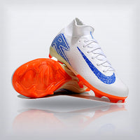 Tachos Jr. Mercurial Superfly 10 FG Blanco Azul, vista 2 — X Cleats MX