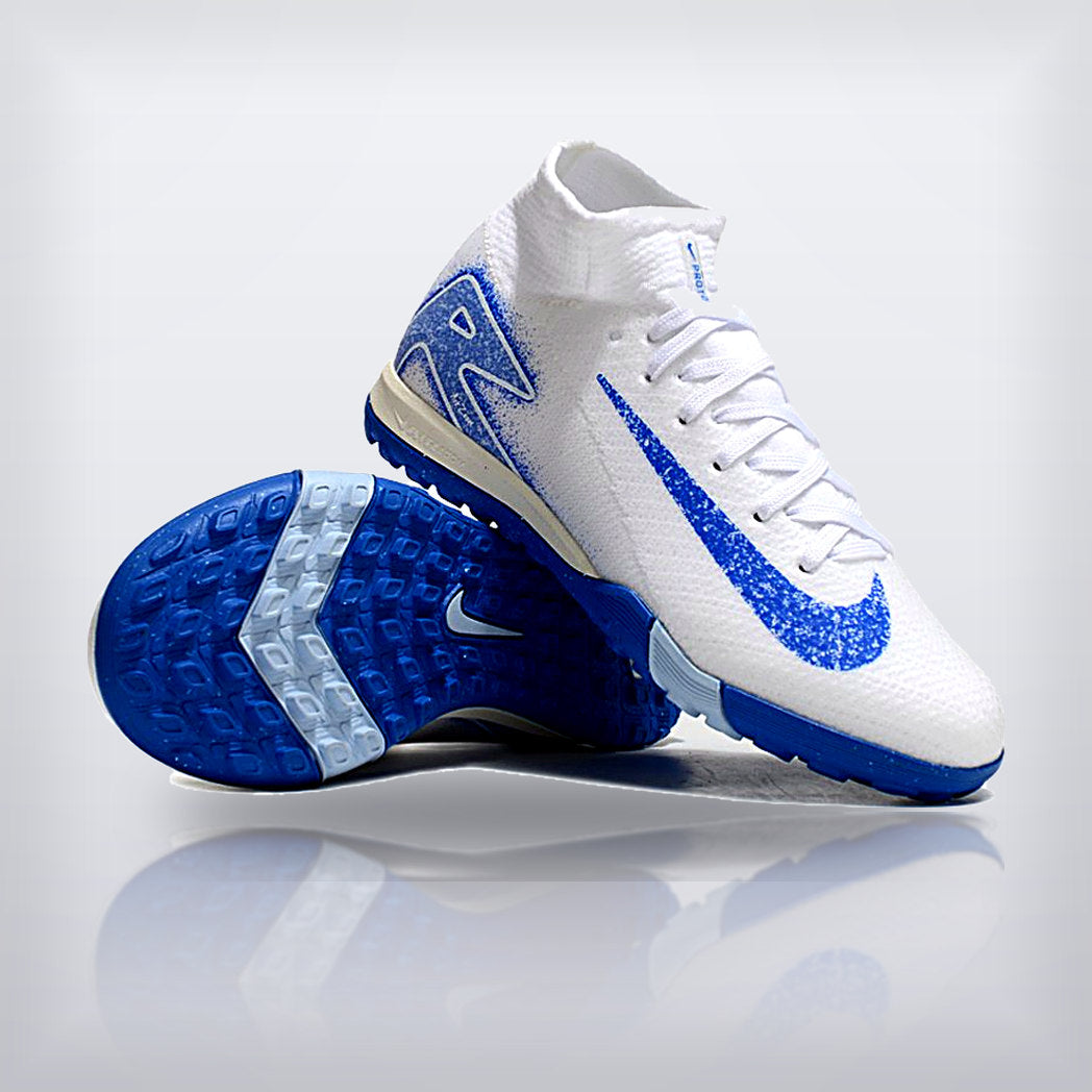 Tachos Jr. Mercurial Superfly 10 TF Blanco Azul — X Cleats MX