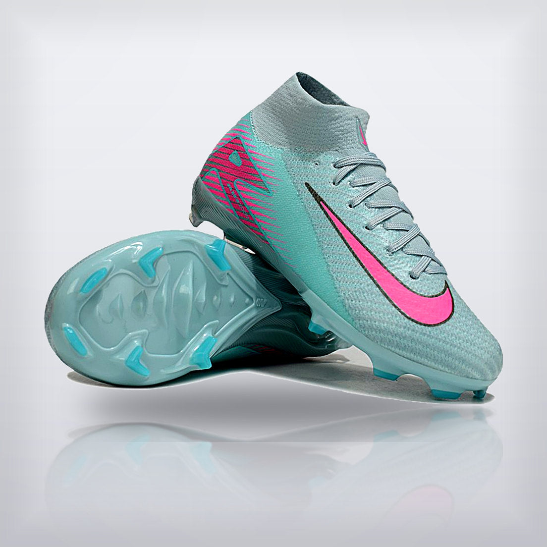 Tachos Jr. Mercurial Superfly 10 FG Menta Rosa Plata — X Cleats MX
