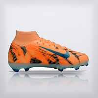 Tachos Jr. Mercurial Superfly 10 FG Naranja Tigre, vista 3 — X Cleats MX