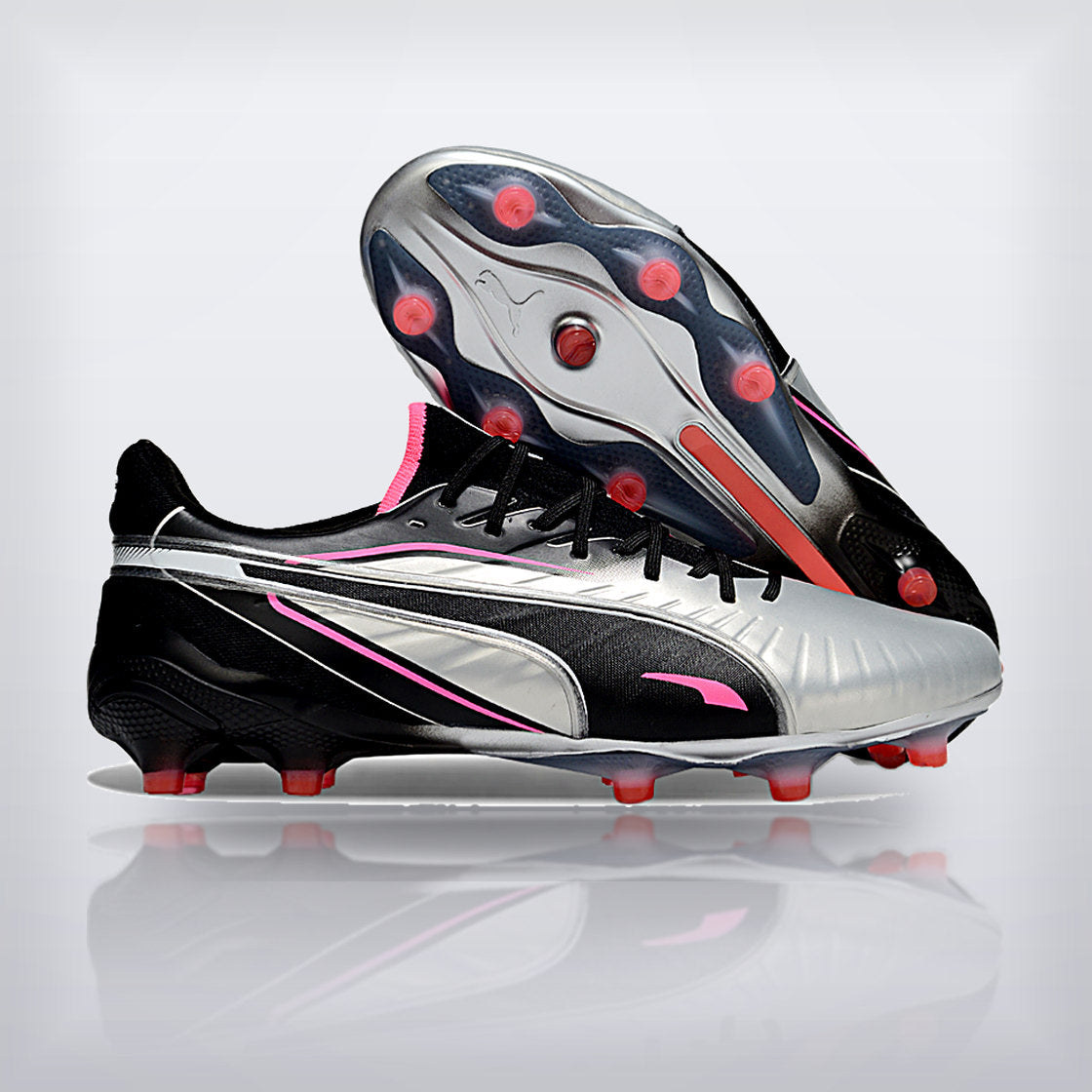 Tachos King Ultimate FG Negro Plata Rosa — X Cleats MX