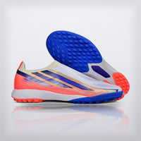 Tachos F50 Hyperfast Elite Laceless TF Blanco Azul, vista 2 — X Cleats MX