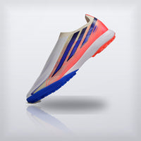 Tachos F50 Hyperfast Elite Laceless TF Blanco Azul, vista 4 — X Cleats MX