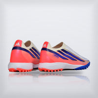 Tachos F50 Hyperfast Elite Laceless TF Blanco Azul, vista 5 — X Cleats MX