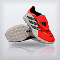 Tachos Predator Elite Fold-Over Tongue TF Blanco Negro Rojo Solar, vista 3 — X Cleats MX