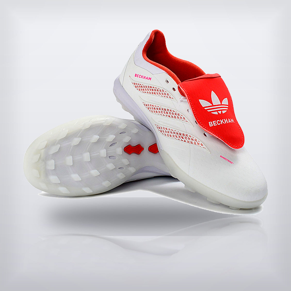 Tachos Predator Elite Fold-Over Tongue TF Blanco Rojo — X Cleats MX
