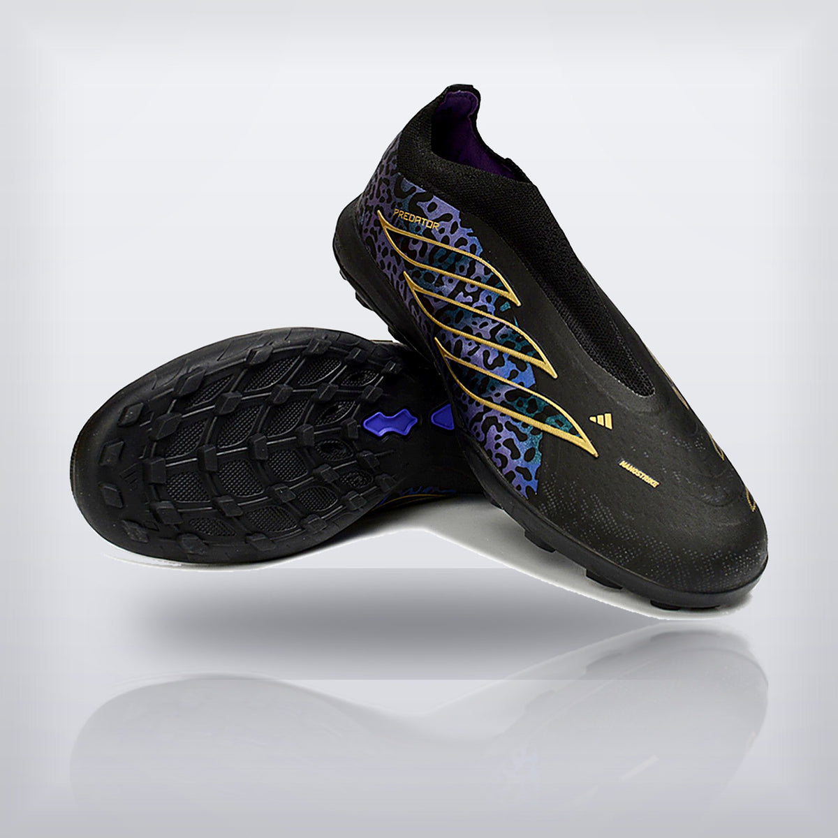 Tachos Predator Elite Laceless TF Negro Dorado — X Cleats MX