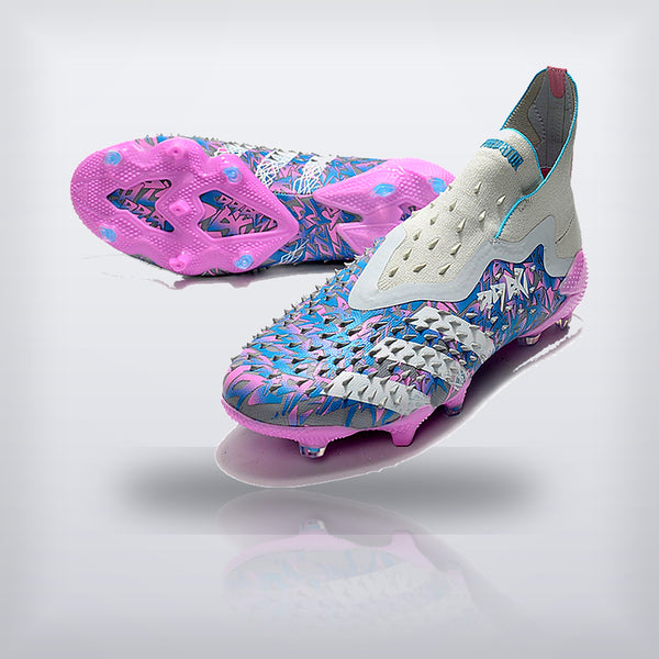 Tachos Predator Freak+ FG Blanco Rosa — X Cleats MX