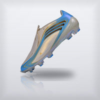 Tachos F50 Messi Elite FG Blanco Azul, vista 3 — X Cleats MX