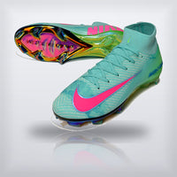 Tachos Air Zoom Mercurial Superfly 10 Elite SE FG Turquesa Rosa, vista 3 — X Cleats MX