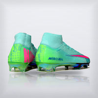 Tachos Air Zoom Mercurial Superfly 10 Elite SE FG Turquesa Rosa, vista 4 — X Cleats MX