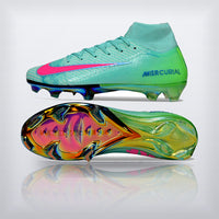 Tachos Air Zoom Mercurial Superfly 10 Elite SE FG Turquesa Rosa, vista 6 — X Cleats MX
