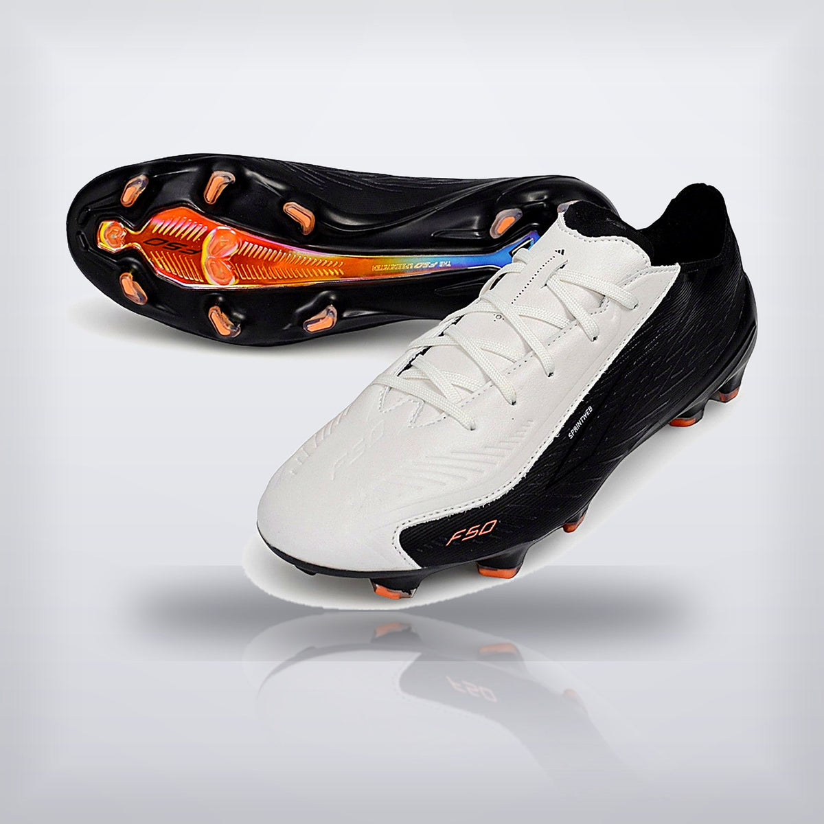 Tachos F50 Elite FG Negro Blanco — X Cleats MX