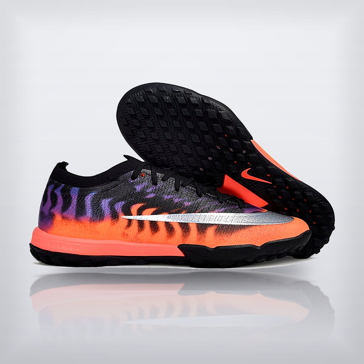 Tachos Air Zoom Mercurial Superfly 11 Elite TF Negro Naranja Flamas — X Cleats MX