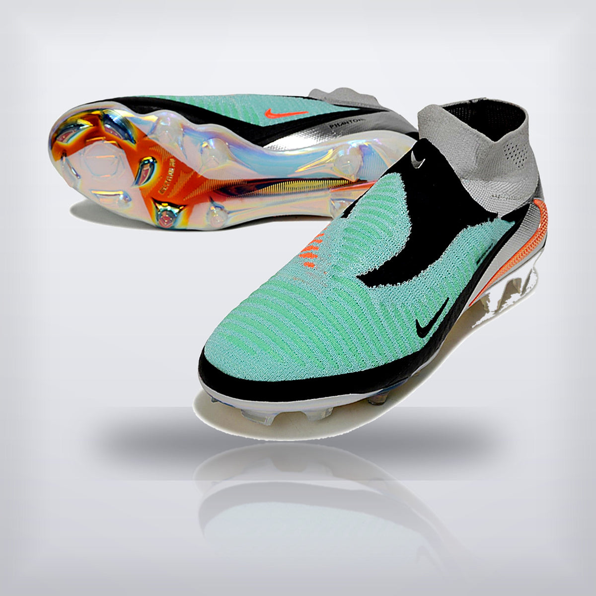 Tachos Phantom GX II Elite High Cut FG Menta Plata — X Cleats MX