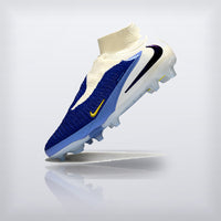 Tachos Phantom GX II Elite High Cut FG Crema Azul Rey, vista 3 — X Cleats MX