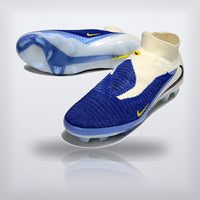 Tachos Phantom GX II Elite High Cut FG Crema Azul Rey — X Cleats MX