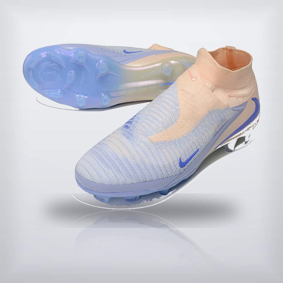 Tachos Phantom GX II Elite High Cut FG Crema Azul — X Cleats MX
