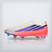 Tachos F50 Hyperfast Elite Laceless FG Coral Blanco, vista 2 — X Cleats MX