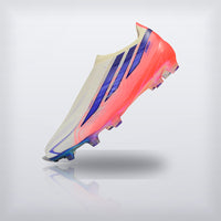 Tachos F50 Hyperfast Elite Laceless FG Coral Blanco, vista 4 — X Cleats MX