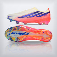 Tachos F50 Hyperfast Elite Laceless FG Coral Blanco, vista 6 — X Cleats MX