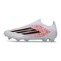 Taquetes adidas F50 LY blanco con rosas rojas, perfil lateral