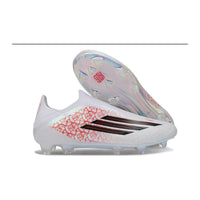 Taquetes adidas F50 LY blanco con rosas rojas, perfil y suela tornasol