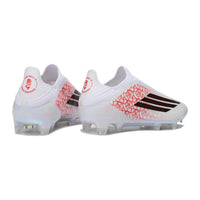 Taquetes adidas F50 LY blanco con rosas rojas, vista trasera con logo Football's Heartbreaker
