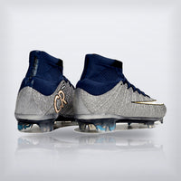 Talones del par Superfly 4 CR7 Silverware con calcetin azul marino