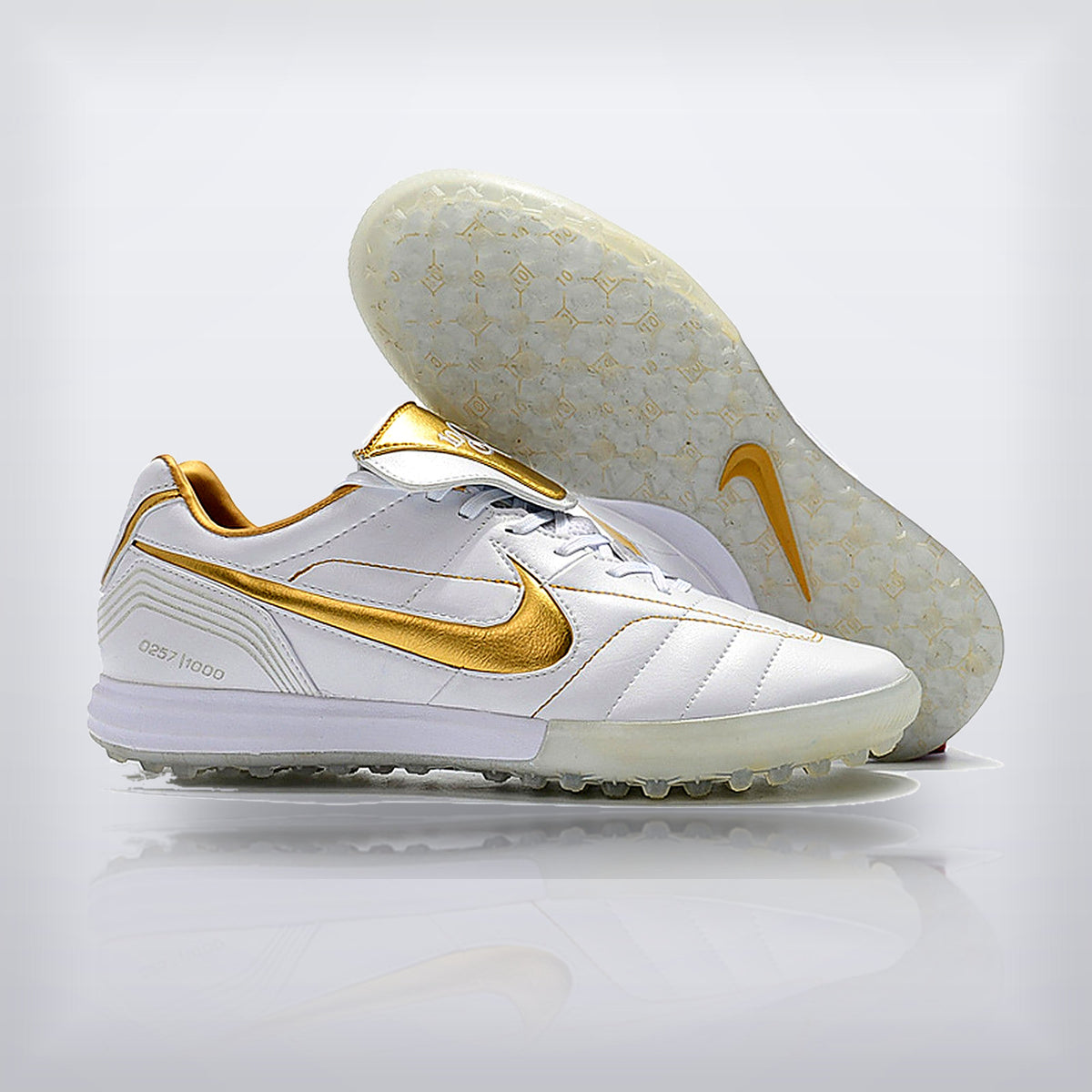 Tachos Tiempo Legend 7 R10 Elite TF Blanco Dorado — X Cleats MX